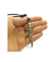 Avcı Bıçak Motif Bakır Erkek Deri Kolye Büyük Boy Dkl000kılıc