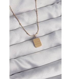 316L Çelik Gold Renk Kare Charm Model Kolye TJ-BKO8928