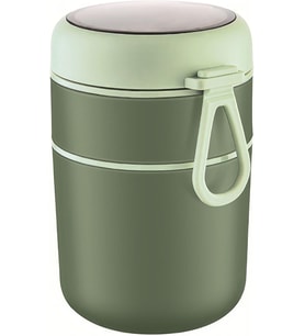 304 Çelik Çift Katlı 680 ml Yeşil Yemek Mama Saklama Kabı (SICAK TUTMAZ) mt249ys