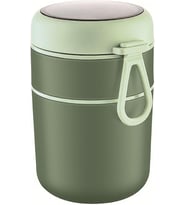 304 Çelik Çift Katlı 680 ml Yeşil Yemek Mama Saklama Kabı (SICAK TUTMAZ) mt249ys