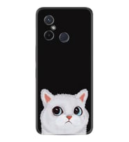 Xiaomi Redmi 12C Kılıf Resimli Desenli Silikon Platinium Series White Cat 1835