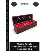 Özel Üretim Set Hediye Ahşap Kutulu Şaraplık Ve Tirbuşon Seti Alk2624