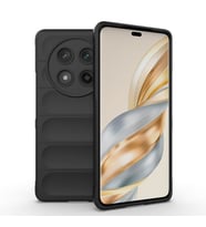 Honor Magic 7 Lite Uyumlu Kılıf Esnek TPU Oyuklu Arka Yüzey Tasarımlı Zore Etnik Silikon Kapak (Siyah)
