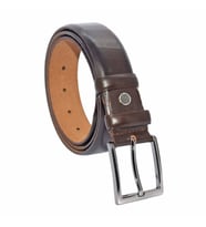 Koyu Kahve Hakiki Deri Düz Renk 3.5 cm.lik Klasik Kemer - 209-Düz (Kahverengi Koyu)