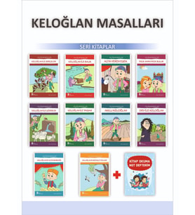 Ata 1.Sınıflar İçin Keloğlan Masalları + Kitap Okuma Not Defteri (Beyaz)