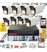 8 li Araç İnsan Yüz Tanımalı Hareket Algılayan 5 MP Lens 15 Warm Led Gece Renkli Kamera Seti 5915W