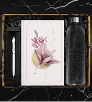 Özel Tasarım Defter & Cam Matara & Touch Pen Kalem Hediye Seti