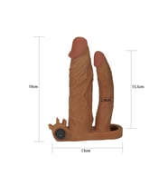 Realistik Uzatmalı Double Penis Kılıfı+jel 19 Cm 5 Cm