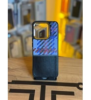 Redmi 10C Uyumlu Piksel Desenli ve Deri Detaylı Premium Stil Kılıf (Siyah)