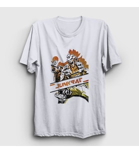 Presmono Unisex Beyaz Junkrat Oyun Overwatch T-Shirt 360078tt