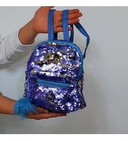 Fiyra crn Bebe Mavi Pullu Kız Çocuk Sırt Çantası (16cmx20cmx10cm)