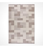 Makine Kaymaz Yıkanabilir Bej Geometrik Triko Salon Halısı Mutfak Halısı Koridor Halısı Yolluk CD03K
