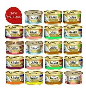 Gourmet Gold Mıx Yaş Mama 24 Adet (Kahverengi)