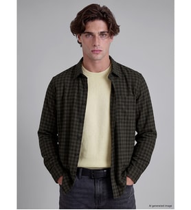 LCW Vision Haki Regular Fit Ekose Erkek Gömlek