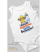 Güçlü Bebekler Sütle Beslenir Sıfır Kol Bebek Zıbını %100 Pamuk
