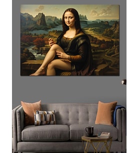 Mona Lisa Kalp Yapan Dekoratif Kanvas - Mdf Ahşap Tablo