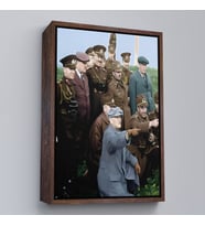Çerçeveli Atatürk Silah Arkadaşları İle Cephede Dekoratif Duvar Tablosu (Siyah)