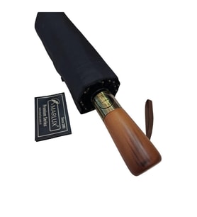 16Telli Ahşapsap Premium Series Şemsiye (Siyah)