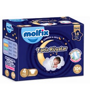 Molfix Tatlı Rüyalar Bebek Bezi 4 Beden 7-14 KG Maxi 304 Adet Avantaj Fırsat Pk