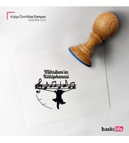 Müzik Nota Kedi Kişiye Özel Kitap Damgası Kitap Mührü Kaşe Kitap Mühür Özel Damga 425