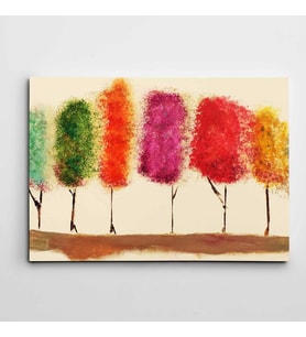 Renkli Ağaçlar Modern Sanat Kanvas Tablo