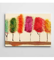 Renkli Ağaçlar Modern Sanat Kanvas Tablo