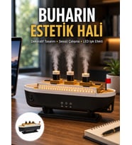 Dekoratif Gemi Modeli 7 Renk Işıklı Hava Nemlendirici Ve Oda Kokusu Difüzörü Yeni Nesil