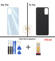 Reeder Vida Seti + Yapıştırıcı S19 Max Pro S Açık Mavi Yapıştırıcı B-7000 Yapıştırıcı Vida Seti Arka Kapak Arka Cam Batarya Kapağı Lazer Kesim Kapak Pil Kapağı Back Cover