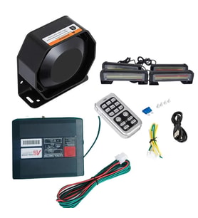 17 çakar fonksiyonlu 300w siren 4 çakarlı kırmızı-mavi-beyaz / SSSR55 (Karışık)