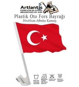 Plastik Otofors Bayrak 30x45 cm 1 Adet Konvoy ve Araç  Bayrağı Cama Takılan Bayrak Türk Bayrağı Oto Fors (Kırmızı-Beyaz)