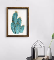BK Gift Kaktüs Tasarımlı Doğal Masif Ahşap Çerçeveli Tablo 45x65cm-20