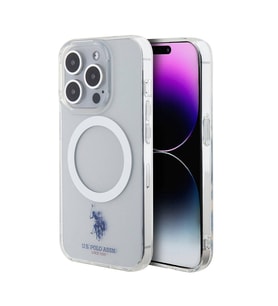 Apple iPhone 15 Pro Uyumlu Kılıf U.S. Polo Assn. Orjinal Lisanslı M-safe Şarj Özellikli Transparan Tasarım Kapak (Renksiz)