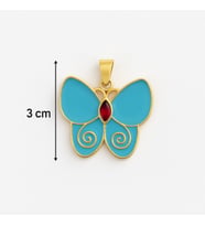 Kelebek Figürlü Mavi Mine İşlemeli Xuping Kolye Ucu – 3 cm