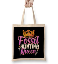 Cute Fossil Hunting Queen Girl's Paleontology Bez Çanta Uzun Saplı