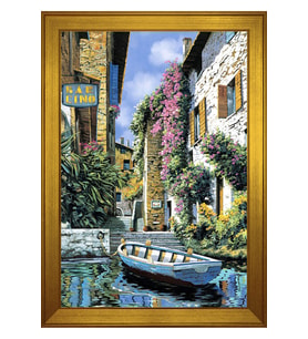 Manzara Temalı Kanvas Tablo 50 x 70 cm Gold Çerçeve