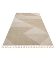 Makine Kaymaz Yıkanabilir Krem Geometrik Sisal Salon Halısı Mutfak Halısı Koridor Halısı Yolluk 120