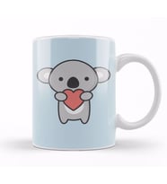 Kawaii Cute Koala With Heart Kupa Bardak Porselen