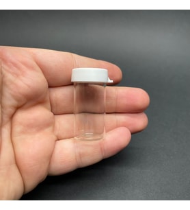 8Ml Cam Deney Tüpü  (4 Cm) , Plastik Kapaklı Cam Deney Tüpü x 10 Adet