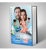 Mavi Aşk Turu Karikatürlü Sevgili Defteri