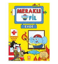 Meraklı Fil-Evde-Çıkartmalı Aktivite Kitabı