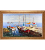 EV İŞYERİ OFİS İÇİN ALTIN ÇERÇEVELİ PASPARTULU TABLO S228