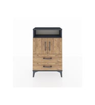 Arges Komodin 2 Raflı 2 Çekmeceli 2 Kapaklı 60x30x96 Antrasit-Çam