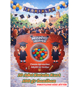 Mezuniyet Bonibonlu Hediye- Karne Hediyesi - Okul Hediyesi - Mezuniyet Hediyesi - 10 Adet