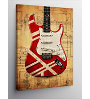 Kanvas Tablo Kırmızı Gitar