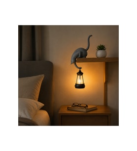 Modern & Şık - Minimalist Kedi Tasarımlı Dekoratif Raf Lambası – Gece Lambası