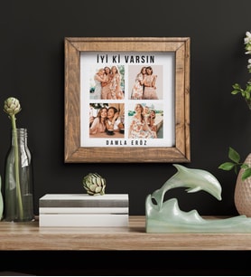 Kişiye Özel İyi Ki Varsın Doğal Ahşap Fotoğraf Çerçevesi - CRCV1003