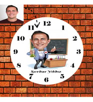 Karikatürlü Kimya Öğretmeni İsimli Kişiye Özel Saat