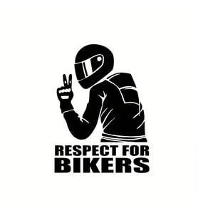Siyah Motosiklet Sticker 15x11cm