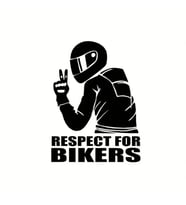Siyah Motosiklet Sticker 15x11cm