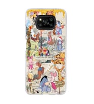 Poco X3 Pro / X3 NFC Uyumlu Winnie The Pooh Kolaj Tasarımlı Şeffaf Telefon Kılıfı